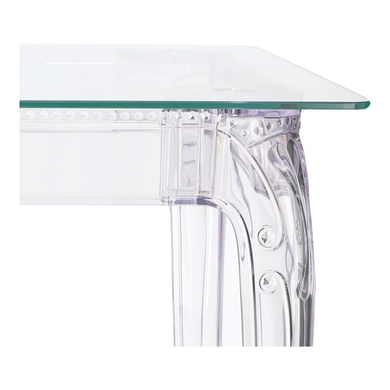 Stół GHOST 80x80cm Kwadratowy Transparentny