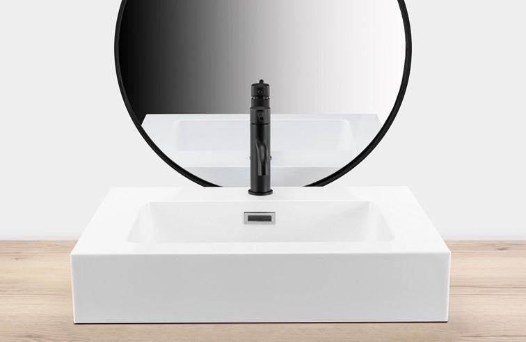 Umywalka Nablatowa Konglomeratowa ALISON 60 Biały