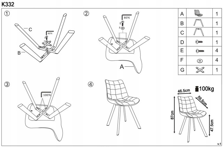 Krzesło K332 Czarny/Bordo