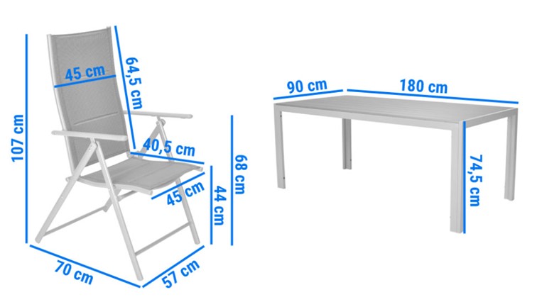 Zestaw Ogrodowy MALAGA z Technorattanu 8 Osobowy Szary