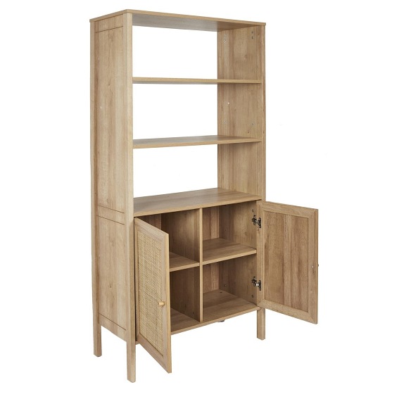 Regał Bali z Szafką Wysoki 163cm Naturalny