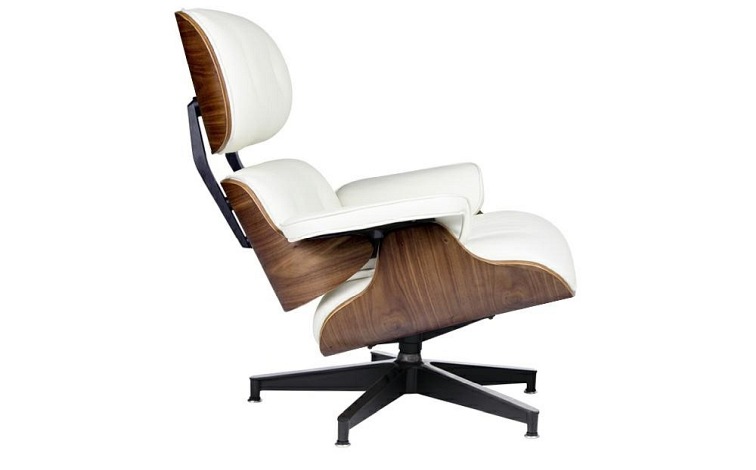 Fotel Szeroki LOUNGE HM PREMIUM Biały/Orzech