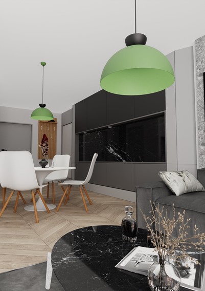 Lampa Wisząca LUNARO 1L Czarny/Zielony