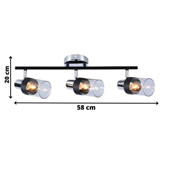 Listwa AVOLA 3 Czarny/Chrom