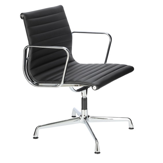 Fotel Konferencyjny CH1081T 57x58x75 Czarna Skóra/Chrom