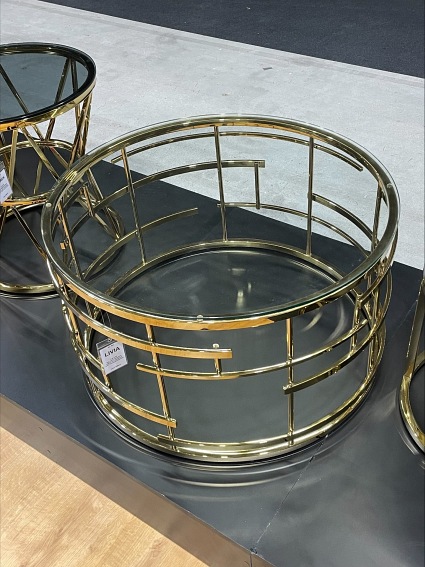 Ława LIVIA fi80 Złoty/Transparentny