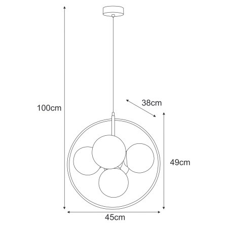 Lampa Wisząca DAVOS K-3836 Czarny/Grafitowy