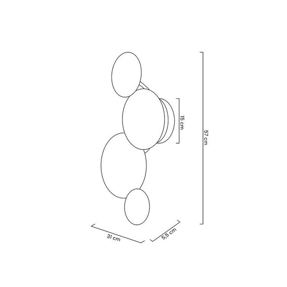 Lampa Ścienna LIRIO 4 Złoty