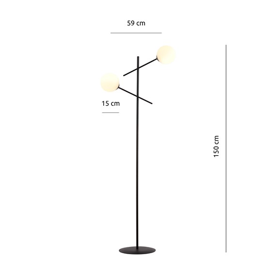Lampa Podłogowa LINEAR LP2 Czarny/Opal