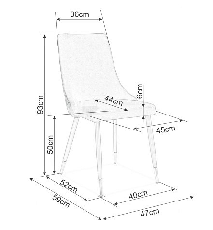 Krzesło PIANO Velvet Dąb/Czarny