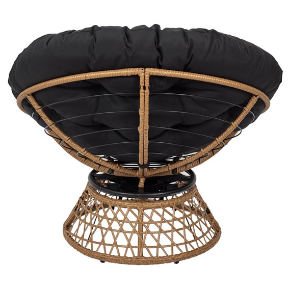 Fotel CANCUN Naturalny Obrotowy/Czarny