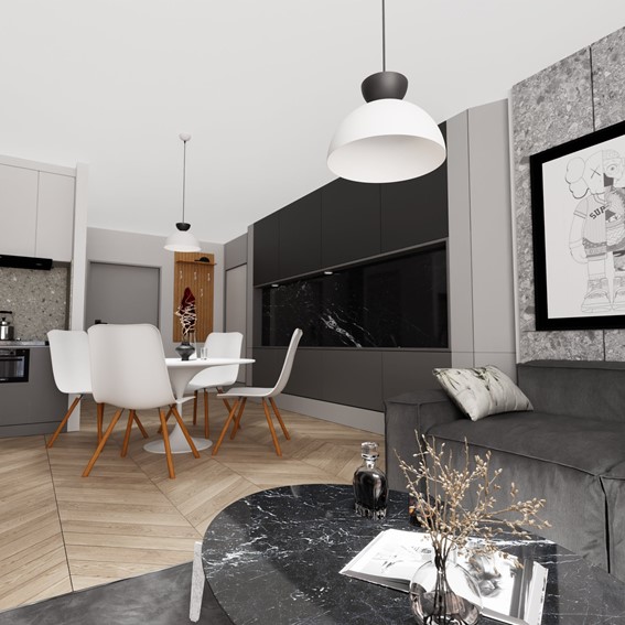 Lampa Wisząca LUNARO 1S Biały/Czarny