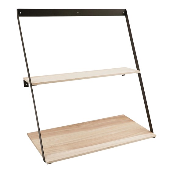 Półka Ścienna BERN 50cm Naturalny/Czarny