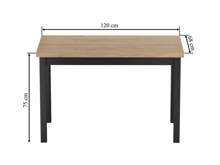 Stół ST23-FX 68x120 Dąb Złoty Craft/Czarny