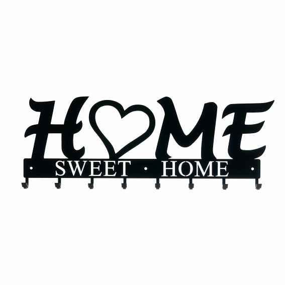 Wieszak Ścienny Home Sweet Home 4x63x24 Czarny
