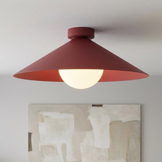 Lampa Sufitowa MONO 1M Burgundowy/Opal