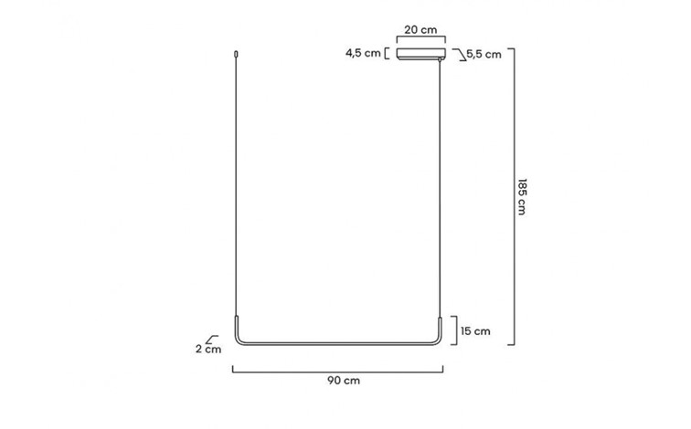 Lampa Wisząca SHAPE 90 Czarny