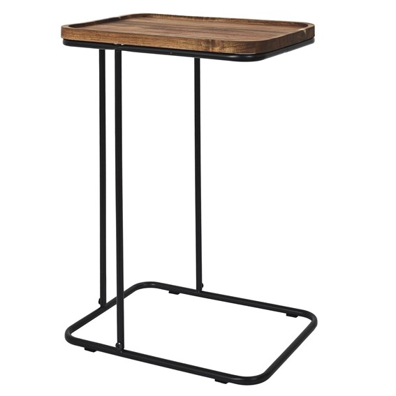 Stolik Pomocniczny MELETO 40x30cm Akacja/Czarny