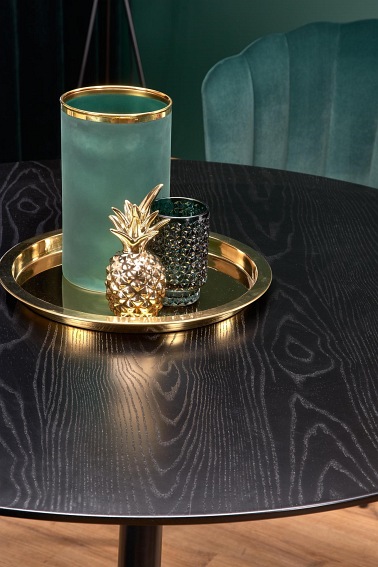 Stół Okrągły EMBOS fi120 Czarny/Złoty