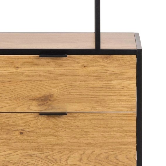 Regał SEAFORD II z Szufladami Dąb Naturalny/Czarny
