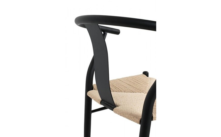Krzesło WISHBONE METAL Czarny/Naturalny