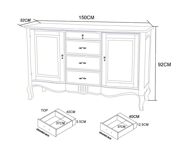 Komoda Venezia Bianco VEB803K 52x150x92 Jasny Beż