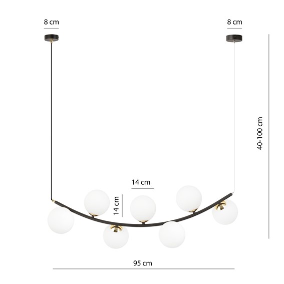 Lampa Wisząca RITZ 7 Opal