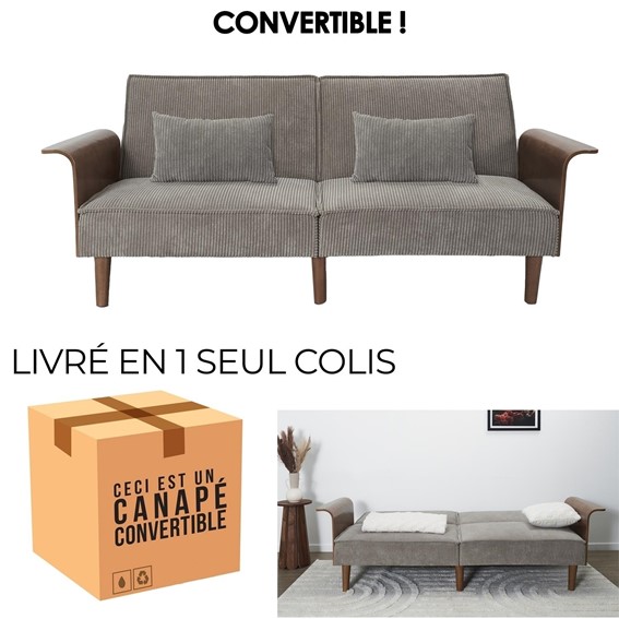 Sofa Rozkładana SCOTT Szary