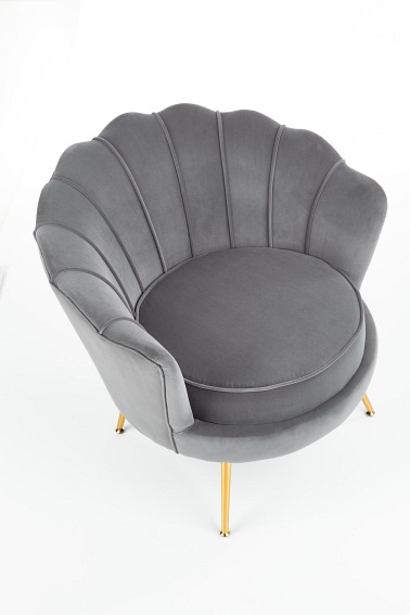 Fotel Wypoczynkowy AMORINITO Złoty/Popielaty