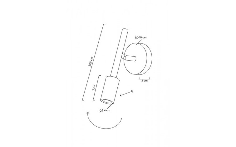 Lampa Ścienna PRISMA Czarny