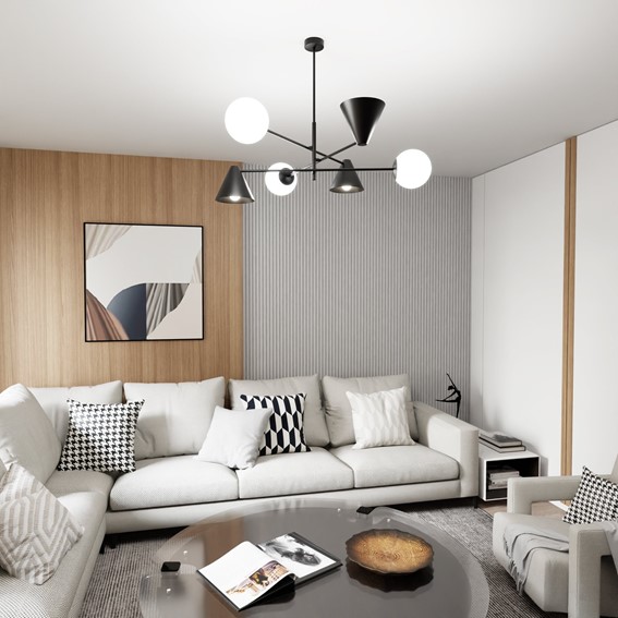 Żyrandol HERMES 6 Czarny