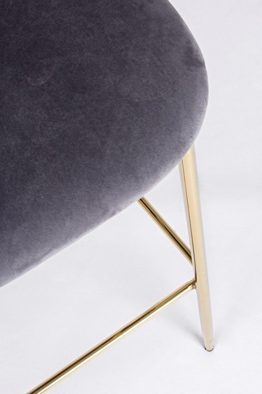 Krzesło Barowe CARRY VELVET Szary