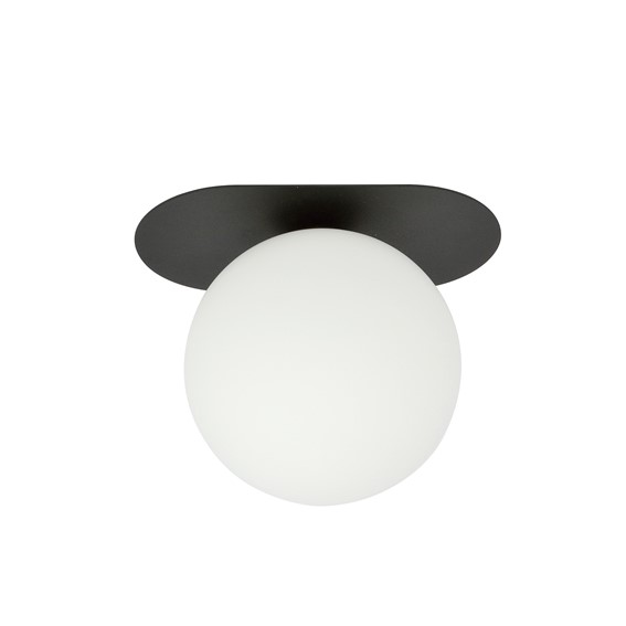 Lampa Sufitowa PLAZA 1 Czarny/Opal