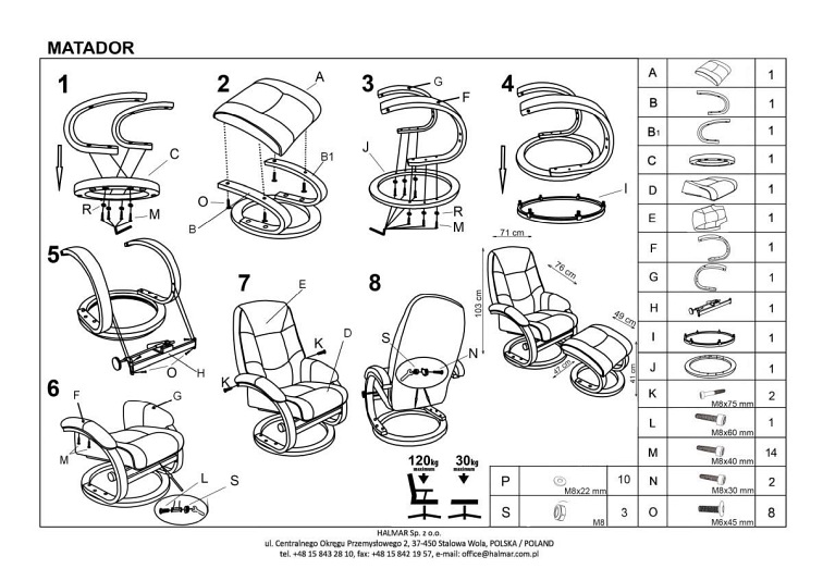 Fotel MATADOR Beżowy