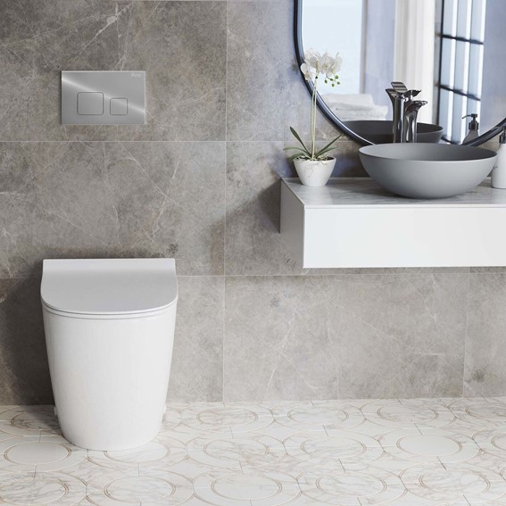 Stelaż Podtynkowy WC z Przyciskiem F Chrom