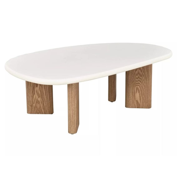 Ława ALPEN 130x80cm Ecru/Dąb