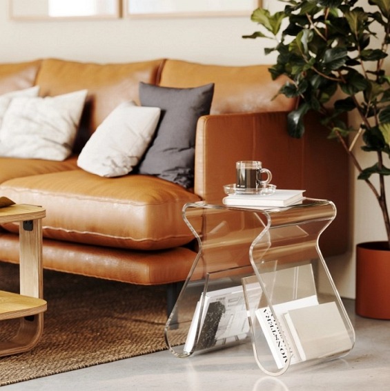 UMBRA stołek MAGINO przezroczysty