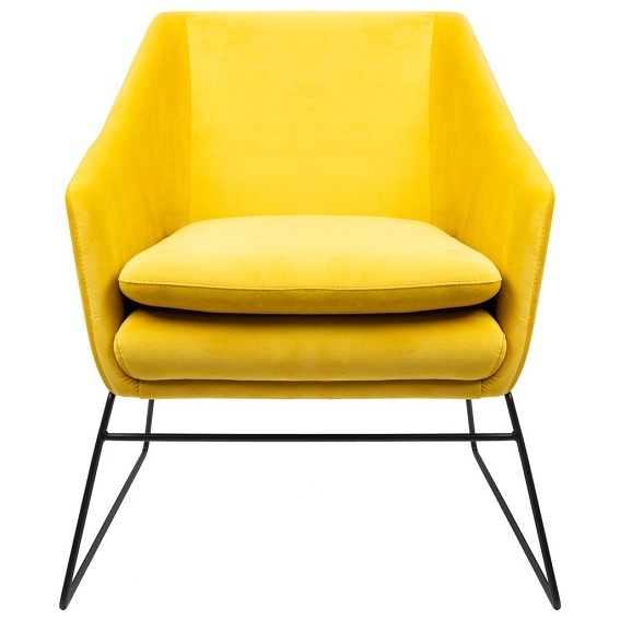 Fotel EMMA Velvet Żółty
