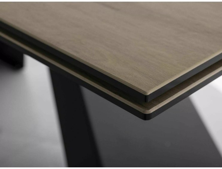 Stół WESTIN Ceramic Sabbia (160-240)x90 Czarny/Jasny Brąz