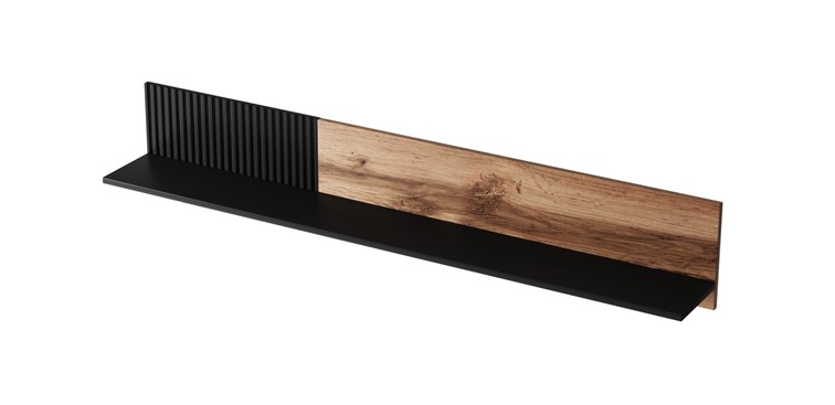 Półka Wisząca Random P-1 20x150x25 Dąb Wotan/Czarny