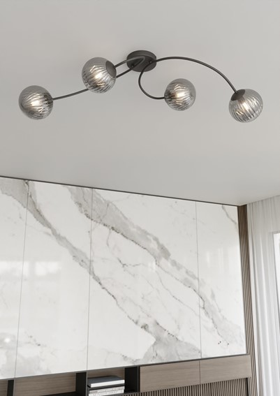 Lampa Sufitowa VIBRA 4 Czarny/Grafitowy