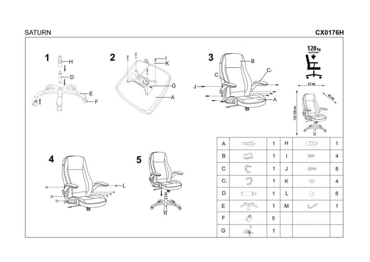 Fotel Gabinetowy SATURN Czarny