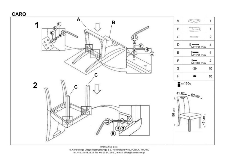 Krzesło CARO Ekoskóra Buk/Kremowy