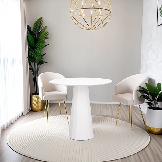 Stół FLORERO Fi80cm Biały