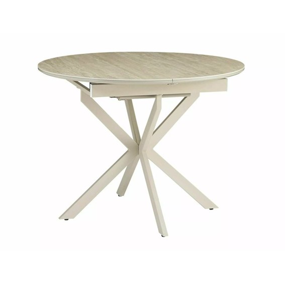 Stół Rozkładany GASTON Ceramic (135-100)x100cm Beż Połysk/Kaszmir