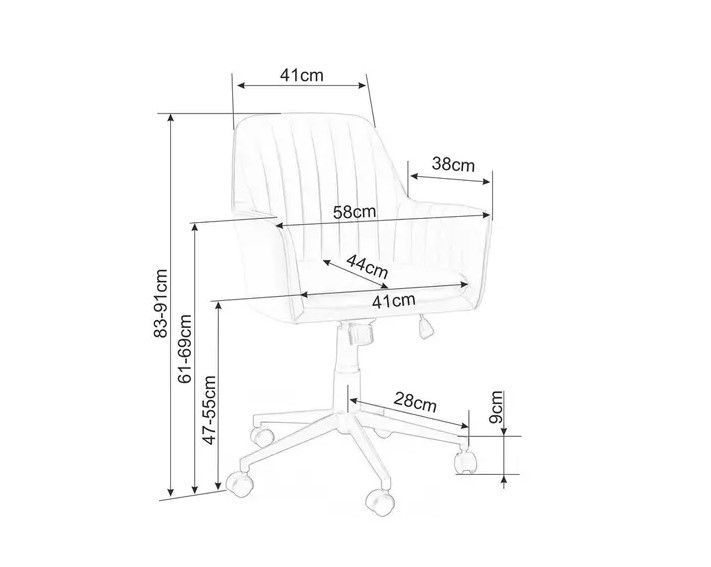 Fotel Obrotowy Q-886 Velvet Czarny/Ciemny Beżowy Bluvel 40