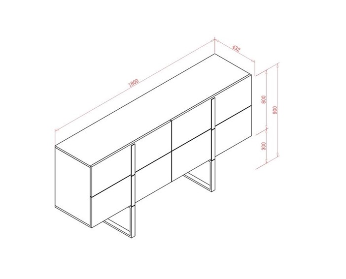 Komoda HUDSON H02 Czarny