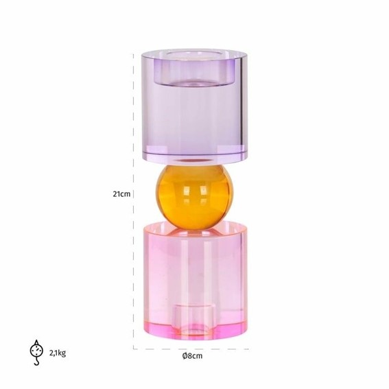 Świecznik ZAHRA L Wielokolorowy