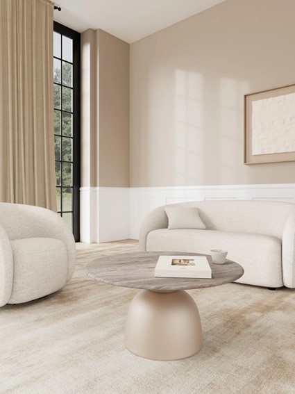 Stolik FERROL fi80 Szary/Marmur