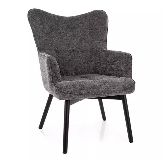 Fotel CARMEN Raven Szary/Czarny Mat